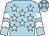 Light blue, white stars, chevrons on sleeves