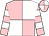 Pink and white (quartered), hooped sleeves