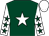 Dark green, white star, white sleeves, dark green stars, white cap