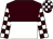 Brown and white halved horizontally, checked sleeves and cap