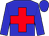 blue, red cross