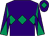 Purple, emerald green triple diamond, diabolo on sleeves and diamond on cap