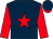 Dark blue, red star and sleeves, dark blue cap, red peak