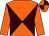 Orange and brown quartered diagonally, orange sleeves, quartered cap