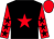 Black, red star, red sleeves, black stars, red cap