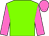 Neon green, neon pink sleeves and cap