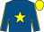 royal blue, yellow star and seams on sleeves, yellow cap