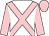 White, pink cross belts, sleeves and cap