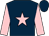 Dark blue, pink star and sleeves