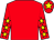 Red, yellow stars on sleeves, red cap, yellow star