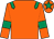 Orange, emerald green epaulets, armlets and star on cap