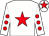 White, red star, white sleeves, red spots, white cap, red star