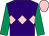 Purple, pink triple diamond, emerald green sleeves, pink cap