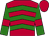 Scarlet, bottle green chevrons and sleeves, scarlet armbands and cap