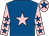 Royal blue, pink star, pink sleeves, royal blue stars, pink cap, royal blue star