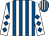 Royal blue and white stripes, white sleeves, royal blue diamonds