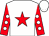 White, red star, red sleeves, white spots