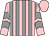 Pink and grey stripes, chevrons on sleeves, pink cap