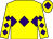 Yellow, purple triple diamond, purple diamonds on sleeves, purple diamond on cap