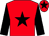 Red, black star & sleeves, black star on cap