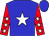 Blue, white star, red sleeves, white stars, blue cap