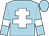 Light blue body, white cross of lorraine, light blue arms, white armlets, light blue cap