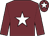 Garnet body, white star, garnet arms, garnet cap, white star