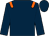 Dark blue, orange epaulets