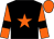 black, orange star, orange sleeves, black armlets, orange cap