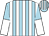 Light blue and white stripes, halved sleeves