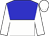 Blue, white halved horizontally, white sleeves and cap