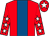 Red, royal blue stripe, red sleeves, white stars, red cap, white star