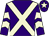 Purple, beige cross belts, chevrons on sleeves, purple cap, beige star