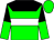 green, black yoke, white hoop, black and green halved sleeves