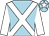 light blue, white cross belts, white sleeves, white star on cap