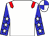 White body, red epaulettes, blue arms, white stars, white cap, blue quartered