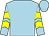 Light blue, yellow chevrons on sleeves