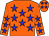 orange, blue stars