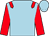 Light blue, red epaulets and sleeves, light blue cap