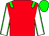 red, green epaulettes, green seams on white sleeves, green cap