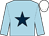 light blue, dark blue star, white cap