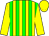 Yellow, green stripes, yellow sleeves, yellow cap