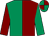 Emerald green and maroon (halved), sleeves reversed, emerald green and maroon quartered cap