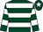 dark green and white hoops, white star on dark green cap