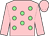 Pink, light green spots, pink sleeves and cap