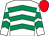 White, emerald green chevrons, red cap