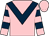 PINK, DARK BLUE chevron, hooped sleeves