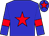 blue, red star, red armlets and star on cap