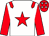 White, red star, epaulets, sleeves, red cap, white stars