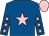 Royal blue, pink star, royal blue sleeves, pink stars and cap